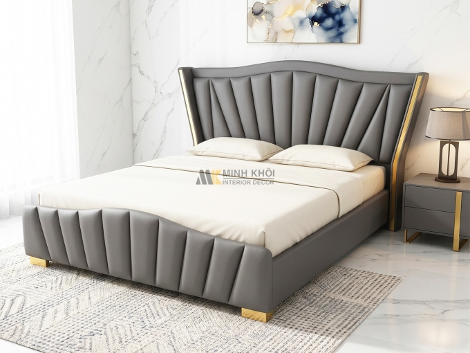 Giường Nhập Khẩu Bọc Da Sang Trọng - GN1218