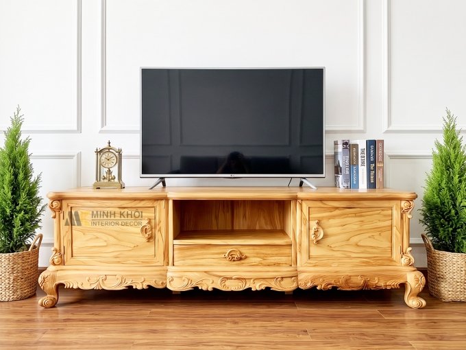 Kệ Tivi Đẹp Gỗ Gõ Đỏ Mẫu Mới Đẹp - KTV901