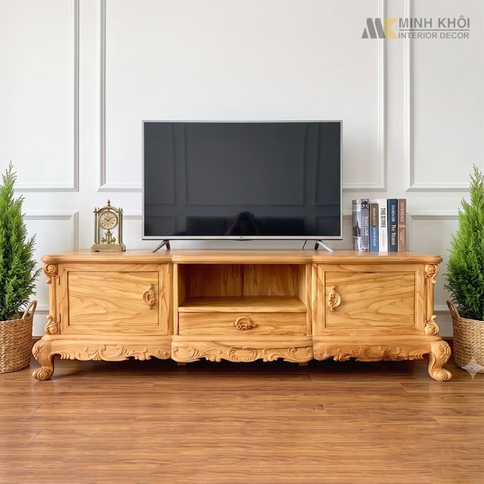Kệ Tivi Đẹp Gỗ Gõ Đỏ Mẫu Mới Đẹp - KTV901