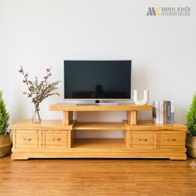 Kệ tivi gỗ gõ đỏ cao cấp - KTV925
