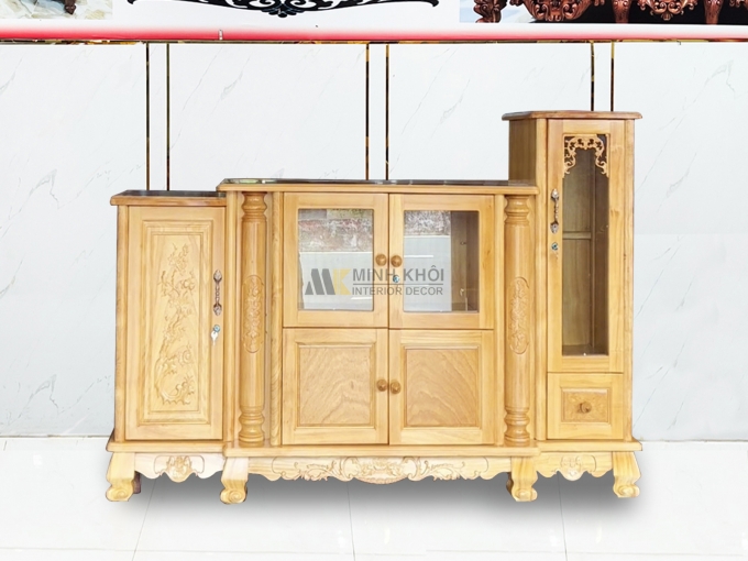 Kệ Tivi Gỗ Gõ Đỏ Tân Cổ Điển - KTV951