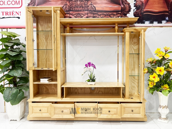 Kệ Tivi Gỗ Sồi Hiện Đại Sang Trọng – KTV811