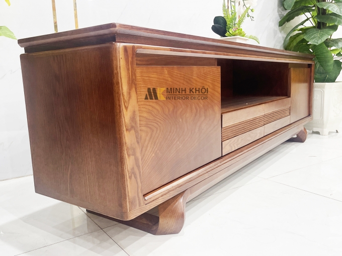 Kệ Tivi Gỗ Sồi Màu Óc Chó Hiện Đại - KTV916