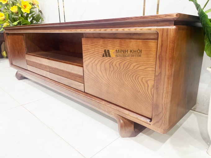 Kệ Tivi Gỗ Sồi Màu Óc Chó Hiện Đại - KTV916