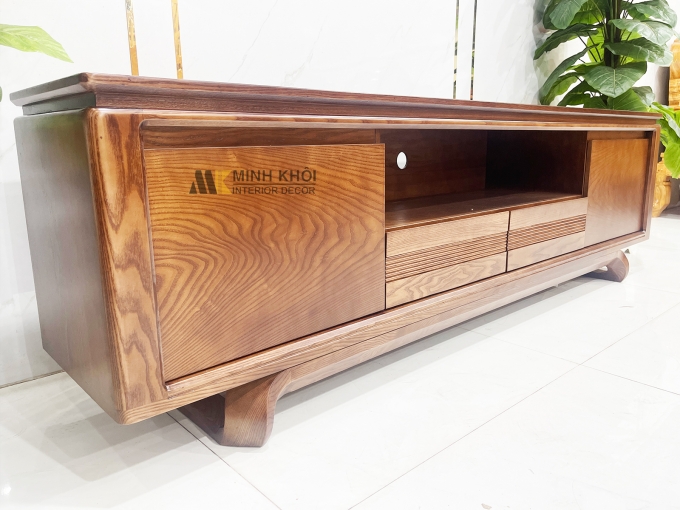 Kệ Tivi Gỗ Sồi Màu Óc Chó Hiện Đại - KTV916