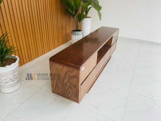 Kệ Tivi Gỗ Sồi Màu Óc Chó Hiện Đại - KTV923