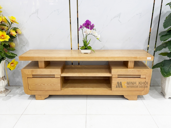 Kệ tivi gỗ Sồi hiện đại 2 hộc kéo tiện ích - KTV922