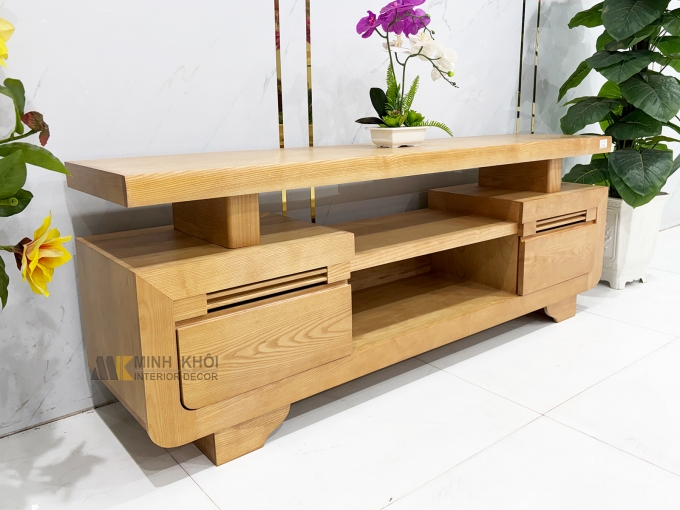 Kệ tivi gỗ Sồi hiện đại 2 hộc kéo tiện ích - KTV922