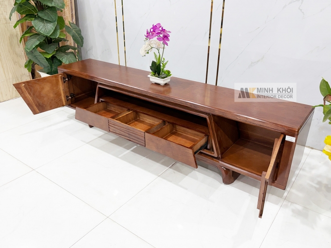 Kệ Tivi Phòng Khách Gỗ Sồi Phủ Óc Chó - KTV915