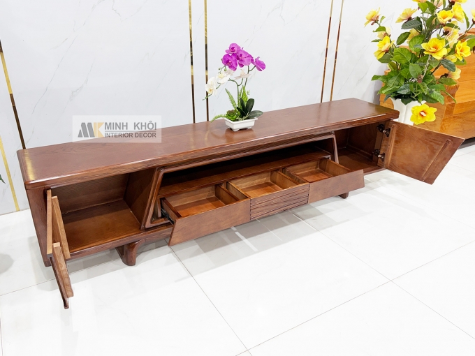 Kệ Tivi Phòng Khách Gỗ Sồi Phủ Óc Chó - KTV915