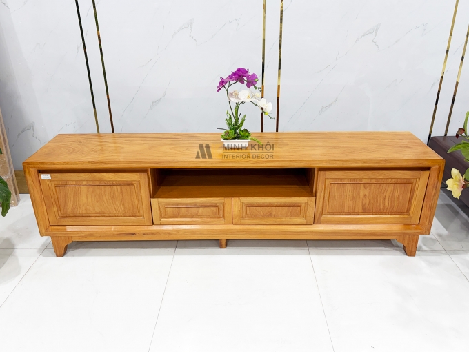 Kệ Tivi Phòng Khách Gỗ Gõ Đỏ Hiện Đại 4 Hộc - KTV954