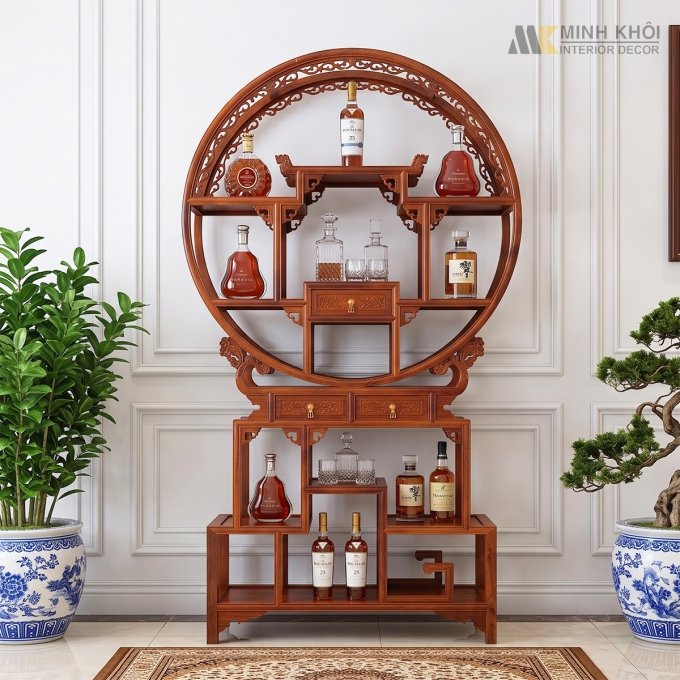 Kệ Trang Trí Gỗ Hương - TR903