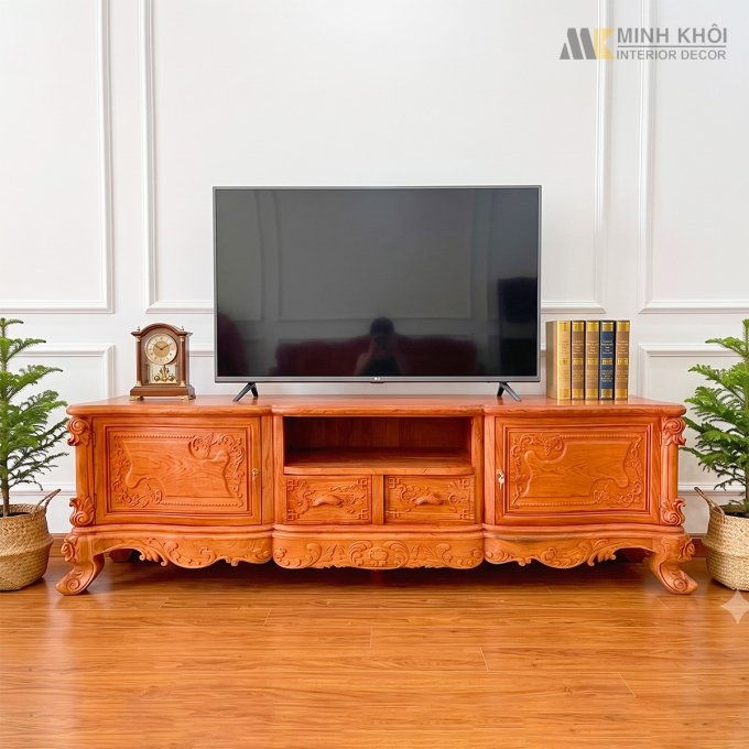 Kệ Tủ Tivi Gỗ Hương Đá - KTV906