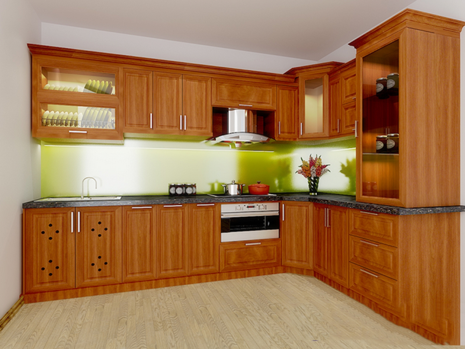 Tủ bếp gỗ xoan đào màu nâu góc chữ L sẽ đem đến cho không gian bếp của bạn sự sang trọng, hiện đại, và độc đáo. Với kích thước phù hợp, tủ góc chữ L sẽ giúp bạn tối ưu hóa không gian của mình mà vẫn đảm bảo không gian cho bạn và những người thân. Hãy xem những hình ảnh liên quan đến tủ bếp này và cảm nhận sự khác biệt!