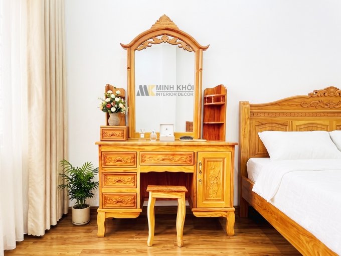 Mẫu Bàn Phấn Đẹp Gỗ Tự Nhiên - BTD903