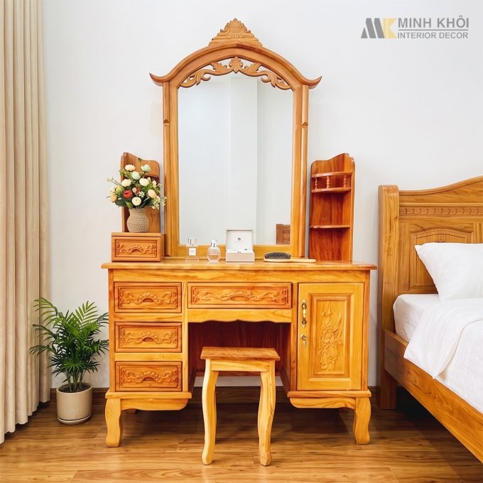 Mẫu Bàn Phấn Đẹp Gỗ Tự Nhiên - BTD903