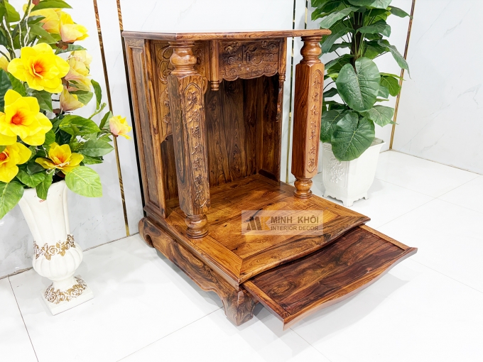 Bàn Thờ Thần Tài Gỗ Cẩm Lai PHÚC LỘC THỌ - BTTT909