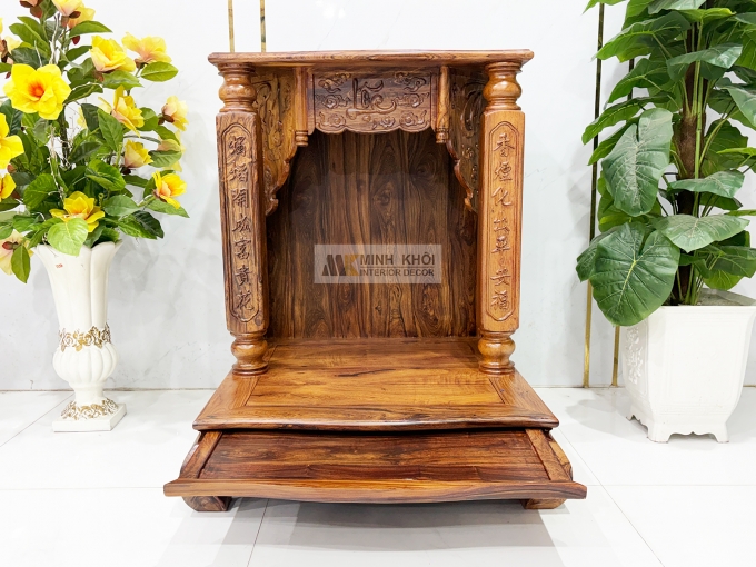 Bàn Thờ Thần Tài Gỗ Cẩm Lai PHÚC LỘC THỌ - BTTT909