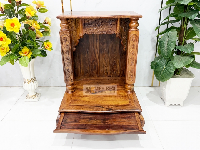 Bàn Thờ Thần Tài Gỗ Cẩm Lai PHÚC LỘC THỌ - BTTT909