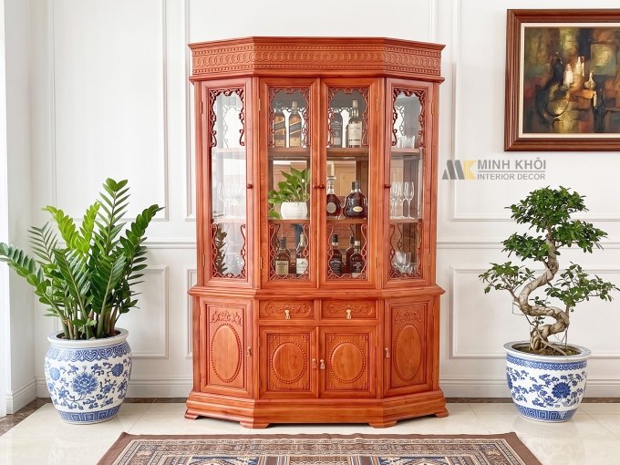 Tủ Rượu Đẹp Thiết Kế Lục Giác - TR902