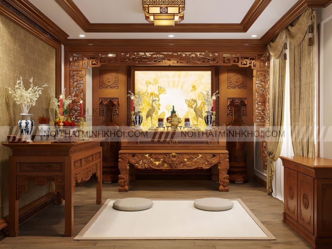 Mẫu Phòng Thờ Gia Tiên Và Phật