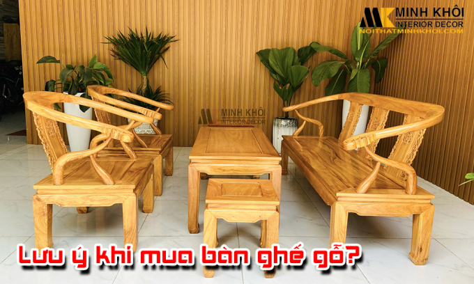 cách chọn bàn ghế gỗ phòng khách