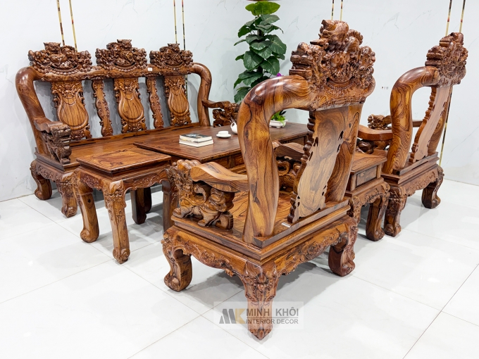 Salon Gỗ Cẩm Lai Nghê Bảo Đỉnh Tay 12 6 Món - SL989