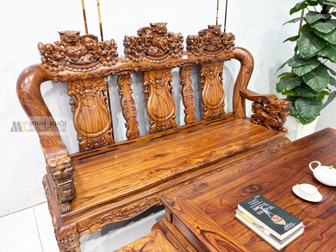 Salon Gỗ Cẩm Lai Nghê Bảo Đỉnh Tay 12 6 Món - SL989