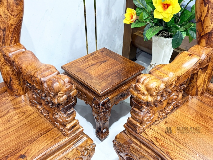 Salon Gỗ Cẩm Lai Tay 12 Chạm Nghê Cao Cấp - SL896