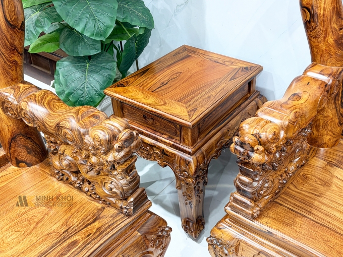 Salon Gỗ Cẩm Lai Tay 12 Chạm Nghê Cao Cấp - SL896