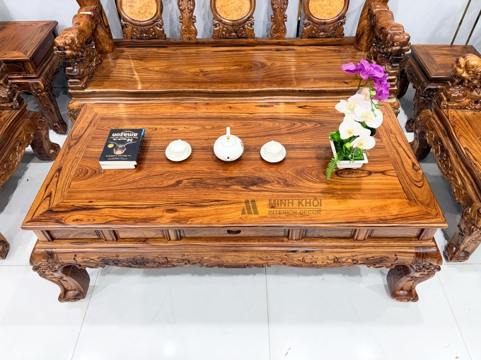 Salon Gỗ Cẩm Lai Tay 12 Chạm Nghê Cao Cấp - SL896