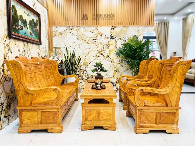 Salon Gõ Đỏ Thúng Thiên Nga 5 Món - SL3002