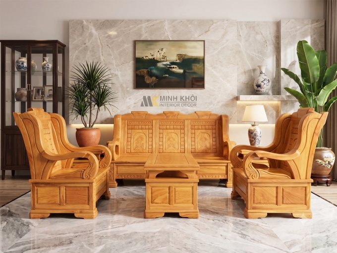 Salon Gõ Đỏ Thúng Thiên Nga 5 Món - SL3002