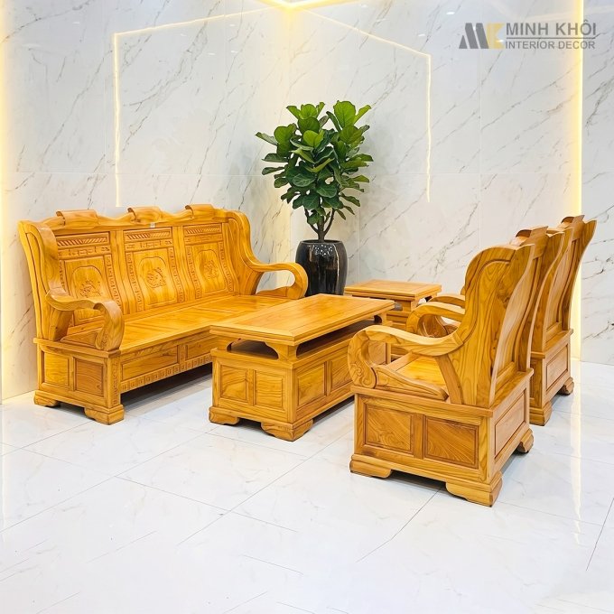 Salon Gõ Đỏ Thúng Thiên Nga 5 Món - SL3002