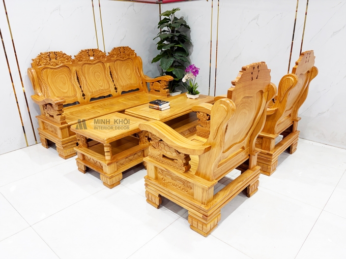 Salon Gỗ Gõ Đỏ Thúng Đỉnh Lân Tay Rùa - SL3012