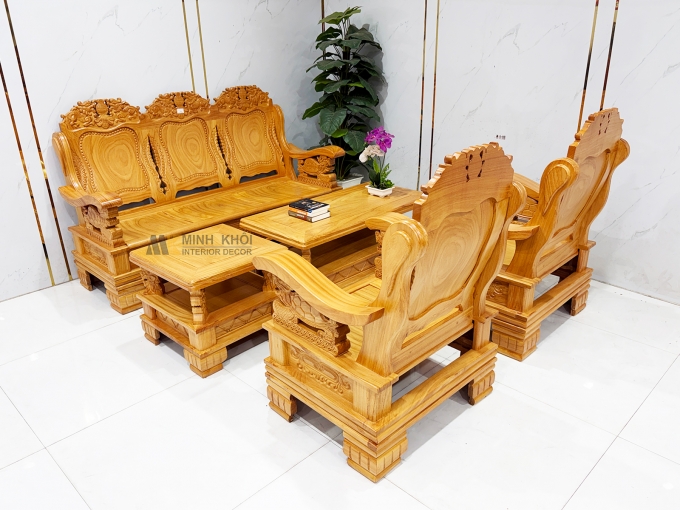 Salon Gỗ Gõ Đỏ Thúng Đỉnh Lân Tay Rùa - SL3012