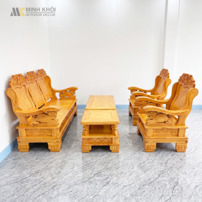 Salon Gỗ Gõ Đỏ Thúng Đỉnh Lân Tay Rùa - SL3012