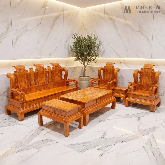 Salon Gỗ Hương Đá Tần Thủy Hoàng tay 14 - SL206