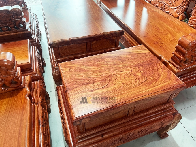 Salon Gỗ Hương Đá Tay 12 Chạm Voi – SL988