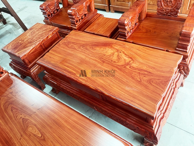 Salon Gỗ Hương Đá Tay 12 Chạm Voi – SL988