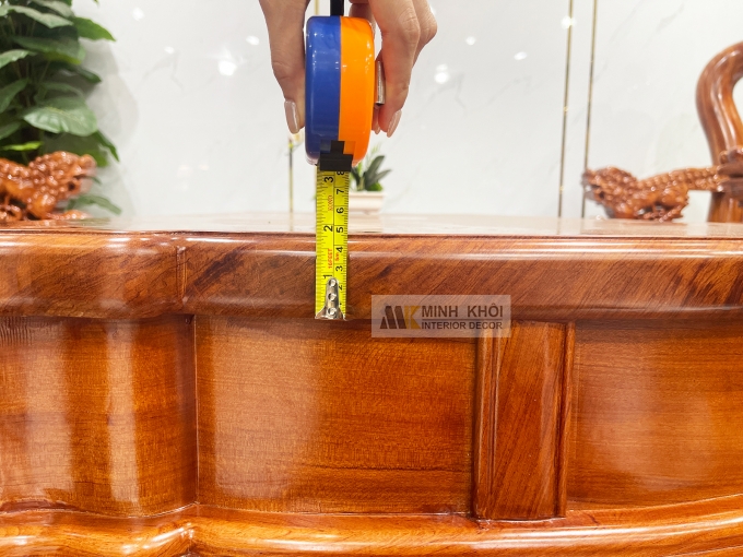 Salon Gỗ Hương Đá Tay 14 Nghê Phụng (Mặt Liền) - SL888