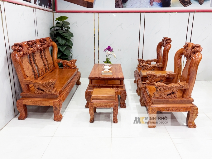 Salon Hương Đá Tay 12 Đào Nghê Mặt Liền 6 Món - SL977