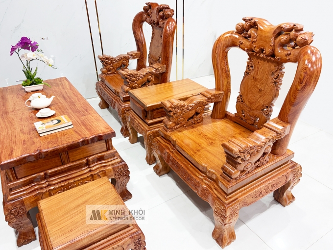 Salon Hương Đá Tay 12 Đào Nghê Mặt Liền 6 Món - SL977