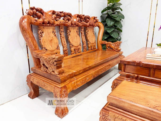 Salon Hương Đá Tay 12 Đào Nghê Mặt Liền 6 Món - SL977