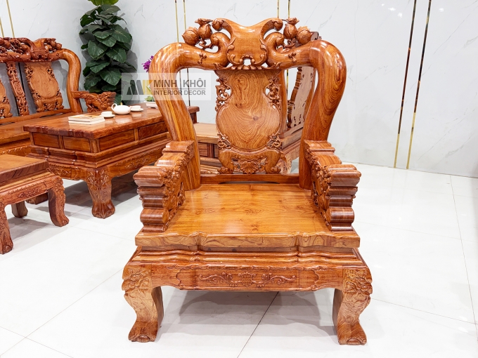 Salon Hương Đá Tay 12 Đào Nghê Mặt Liền 6 Món - SL977