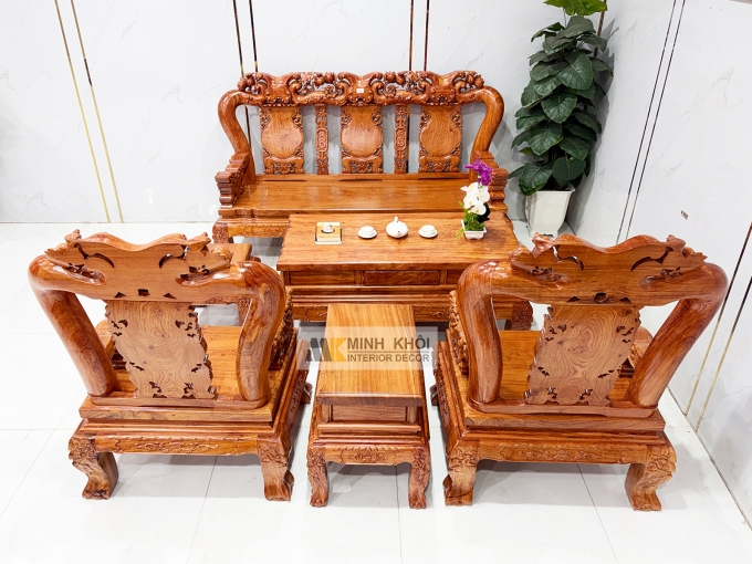 Salon Hương Đá Tay 12 Đào Nghê Mặt Liền 6 Món - SL977