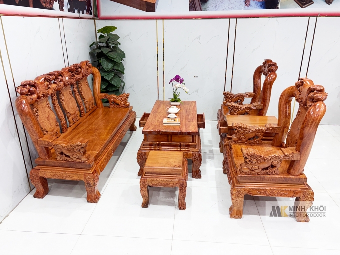 Salon Hương Đá Tay 12 Đào Nghê Mặt Liền 6 Món - SL977