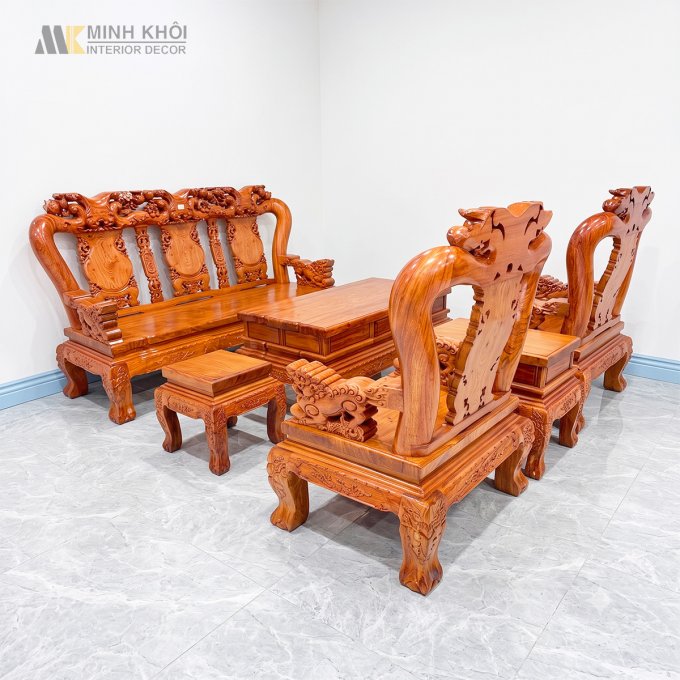Salon Hương Đá Tay 12 Đào Nghê Mặt Liền 6 Món - SL977