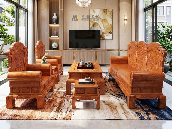 Salon Khổng Tử Gỗ Hương Đá - SL3017