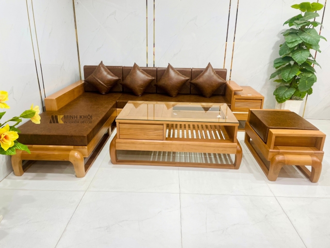 Sofa Bích Góc 4 Món Đùi Gà Nệm Nhập Khẩu - SF976